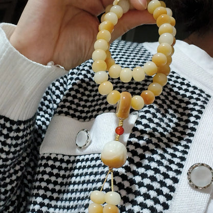 White jade bodhi bracelet, 108 beads