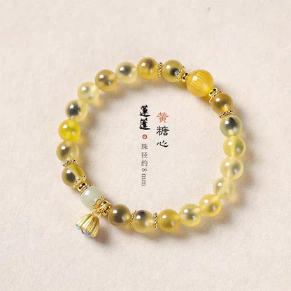 Candy Heart Agate Lucky Bead Bracelet