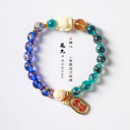 Candy Heart Agate Lucky Bead Bracelet