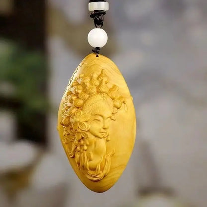 Boxwood carving pendant