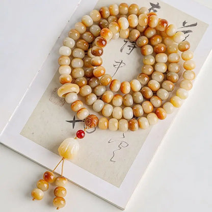 White jade bodhi bracelet, 108 beads