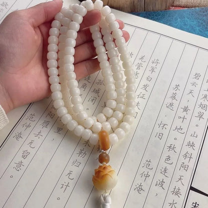 White jade bodhi 108 beads bracelet