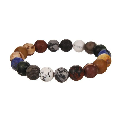 Romantic Universe Elastic Bracelet Couple Star Milky Way Volcanic Stone Beads Planet Original Natural stone Hand String Gifts