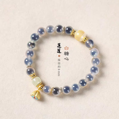 Candy Heart Agate Lucky Bead Bracelet