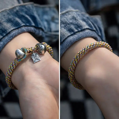 Tibetan bracelet, colorful rope Luoshui lotus corn knot bracelet