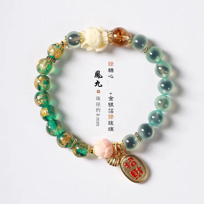 Candy Heart Agate Lucky Bead Bracelet