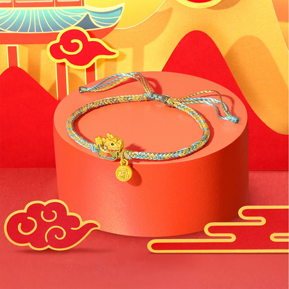 Gold bracelet with enamel Chinese zodiac