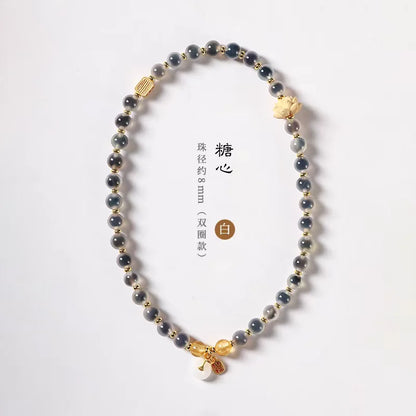 Candy Heart Agate Lucky Bead Bracelet