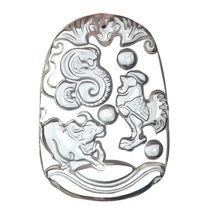 White crystal zodiac pendant