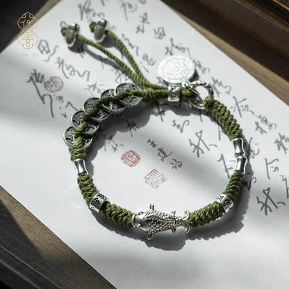 Five Emperors' Coins Braided Bracelet