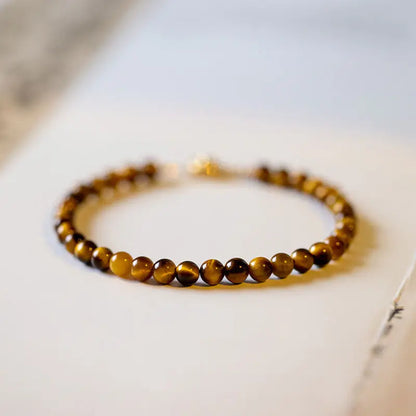 UMQ Wealth Bracelet Pure Natural Tiger Eye Stone Bracelet Unpopular and Unbumped White Niche Crystal Hand String Women's Jewelry
