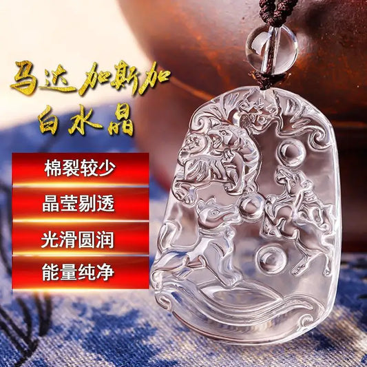 White crystal zodiac pendant
