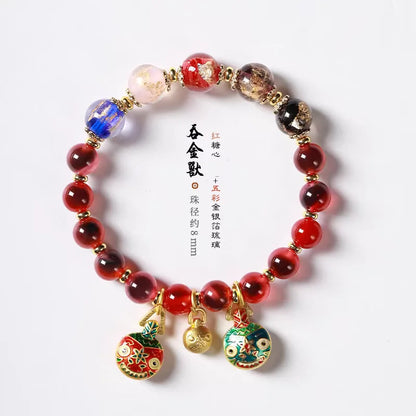 Candy Heart Agate Lucky Bead Bracelet