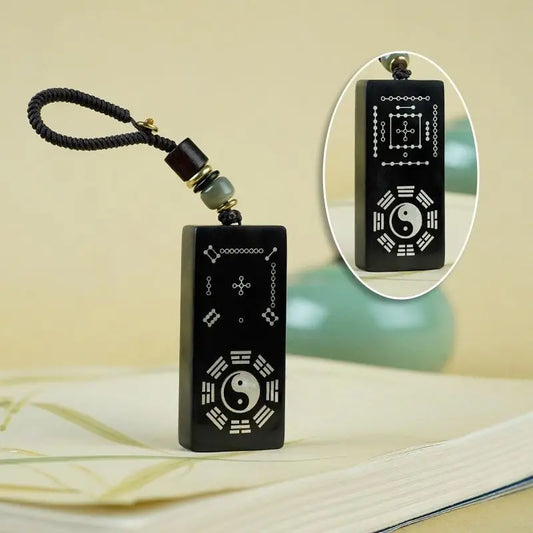 Ebony pendant, Hetu Luoshu Taoist ornaments