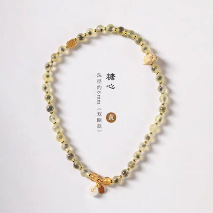 Candy Heart Agate Lucky Bead Bracelet