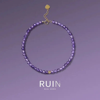 Natural Faceted Light Luxury Amethyst Bracelet for Women Simple and Niche Design Extremely Delicate Jewelry Gift for Girlfriend