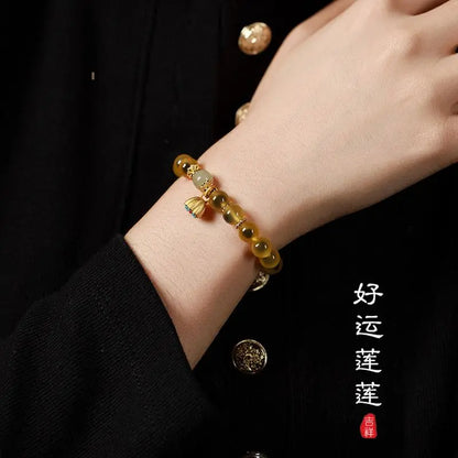 Candy Heart Agate Lucky Bead Bracelet