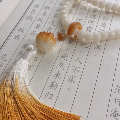 White jade bodhi 108 beads bracelet