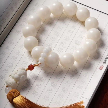 White Jade Bodhi Bracelet-Blessing Bracelet