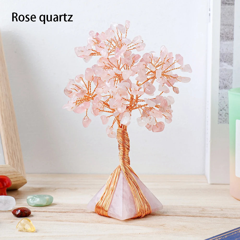 Natural Rose Quartz Money Tree