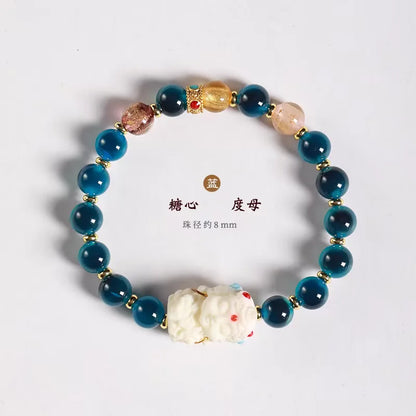 Candy Heart Agate Lucky Bead Bracelet