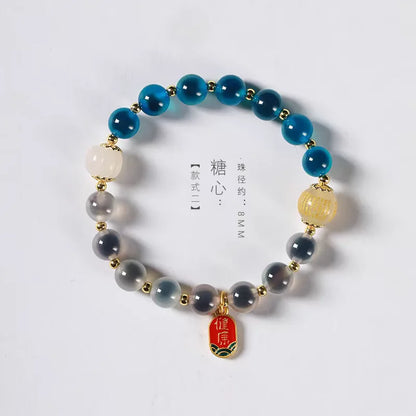 Candy Heart Agate Lucky Bead Bracelet