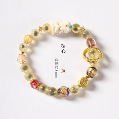 Candy Heart Agate Lucky Bead Bracelet