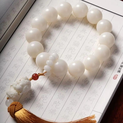 White Jade Bodhi Bracelet-Blessing Bracelet