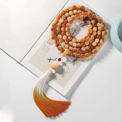 White jade bodhi bracelet, 108 beads