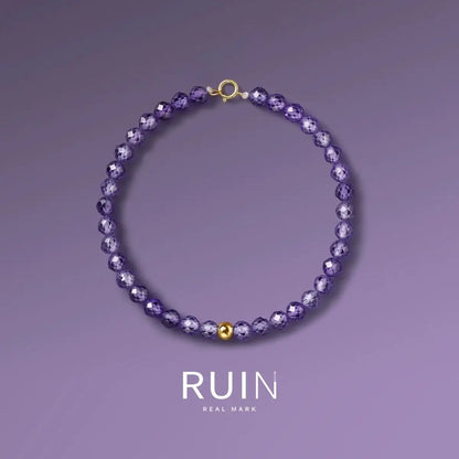 Natural Faceted Light Luxury Amethyst Bracelet for Women Simple and Niche Design Extremely Delicate Jewelry Gift for Girlfriend