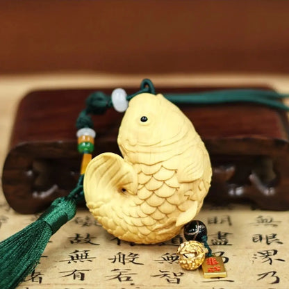 Boxwood carving pendant