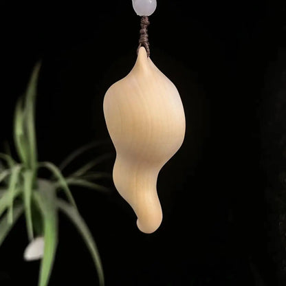 Boxwood Lotus Leaf Guanyin Neck Hanging Creative Modeling Solid Wood Carving Guanyin Guanyin Pendant Car Accessories Wen Play