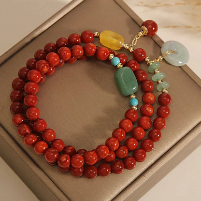 Red Agate Multi-layer Bracelet