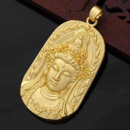Gold-plated Guanyin pendant