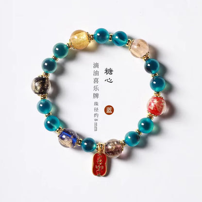 Candy Heart Agate Lucky Bead Bracelet