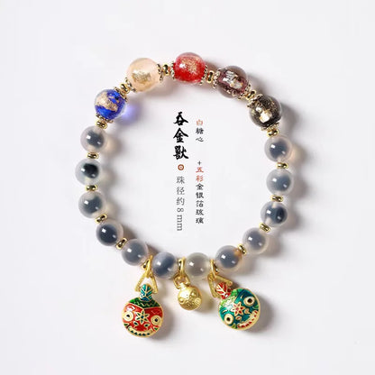 Candy Heart Agate Lucky Bead Bracelet