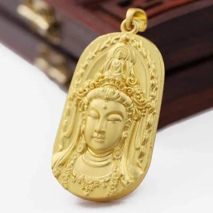 Gold-plated Guanyin pendant